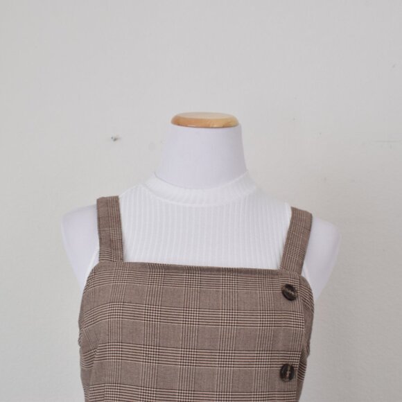Mixed Threads Brown Plaid Romper Dress Size L - Picture 5 of 12